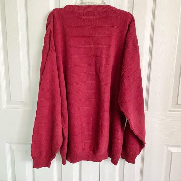 Vintage Christian Dior Monsieur Red Knit Crewneck Sweater Size XL - Picture 9 of 11